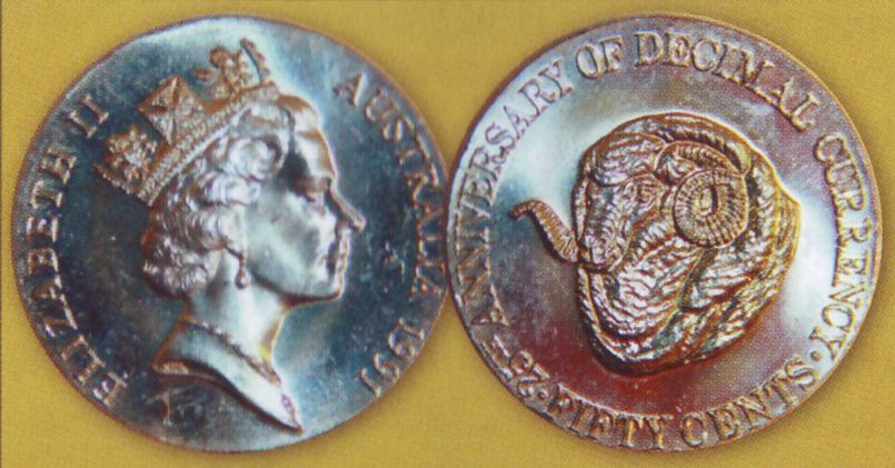 1991-50c-Ram-Struck-On-New-Zealand-Round-50c-Blank